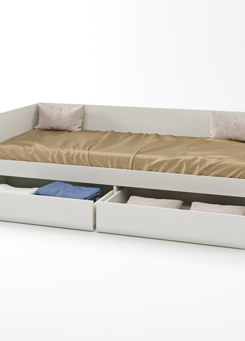 Односпальная кровать с ящиками Эверест Соната-800 80х190 см нимфея альба (EVR-2470) Еверест (260623626)