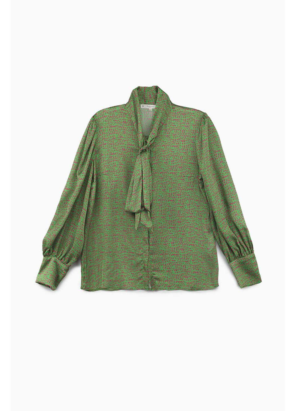Зеленая демисезонная блуза Sateen