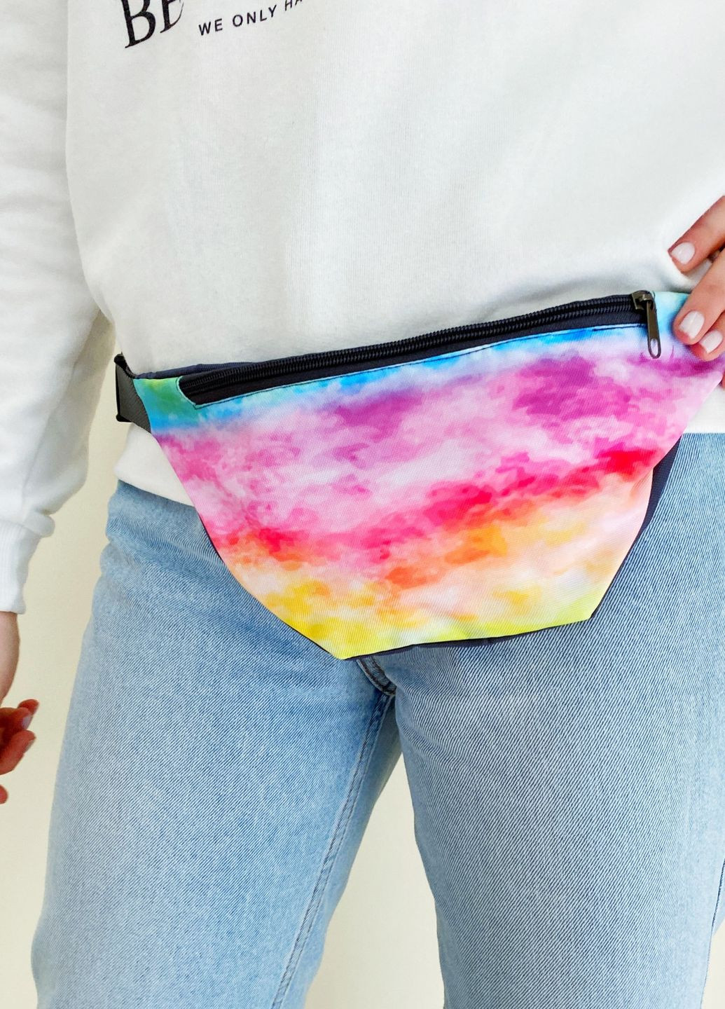 Сумка поясная бананка с принтом Тай-дай с одним отделением 18279 4PROFI (260635787)