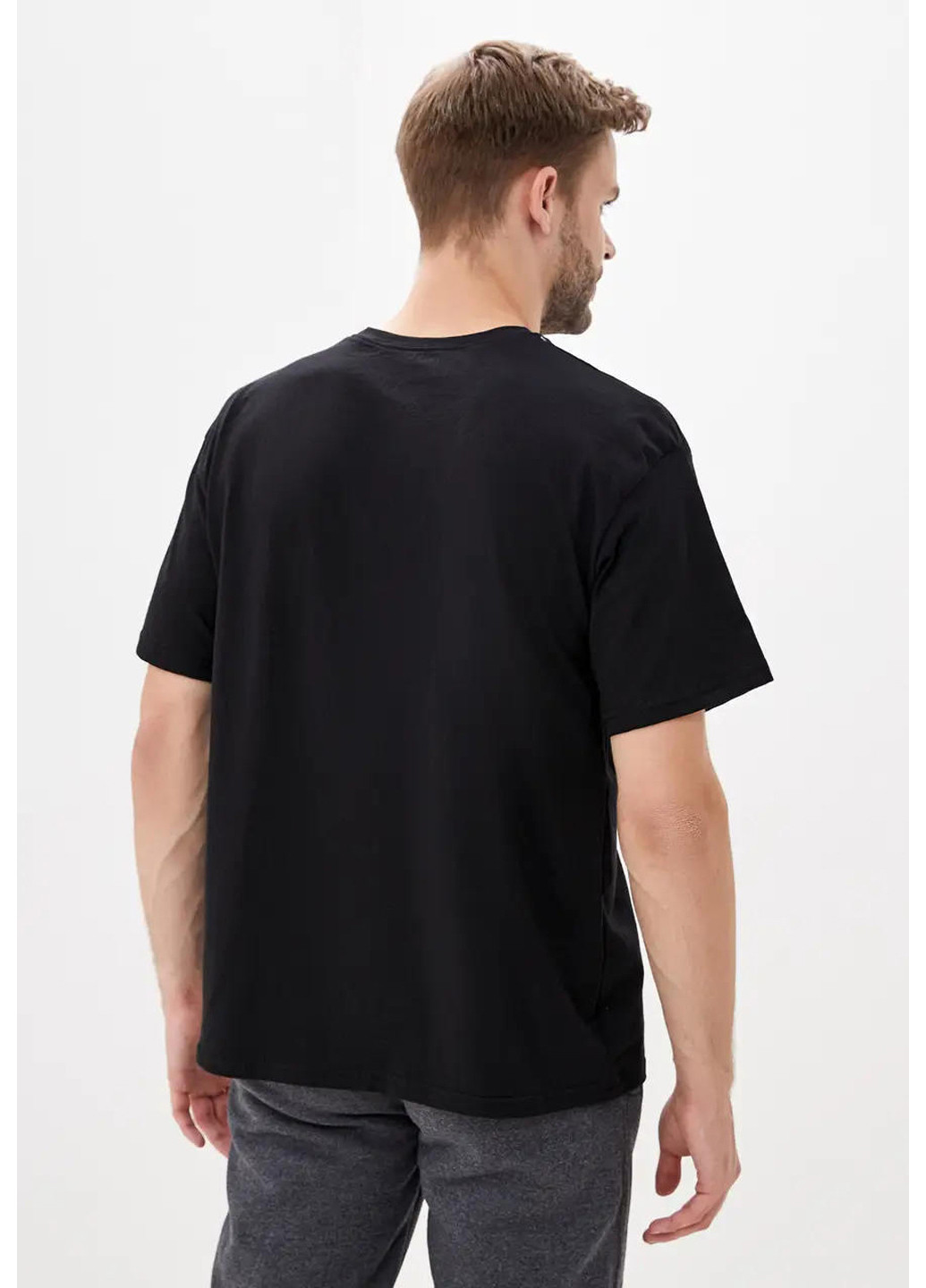 Черная мужская футболка oversize Sport Line