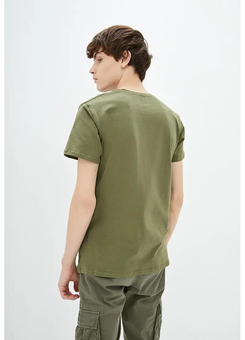 Хаки (оливковая) мужская футболка стрейч Sport Line