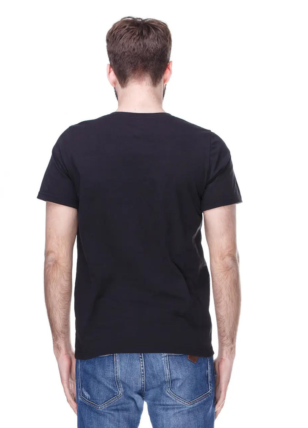 Черная мужская футболка, круглое горло Sport Line