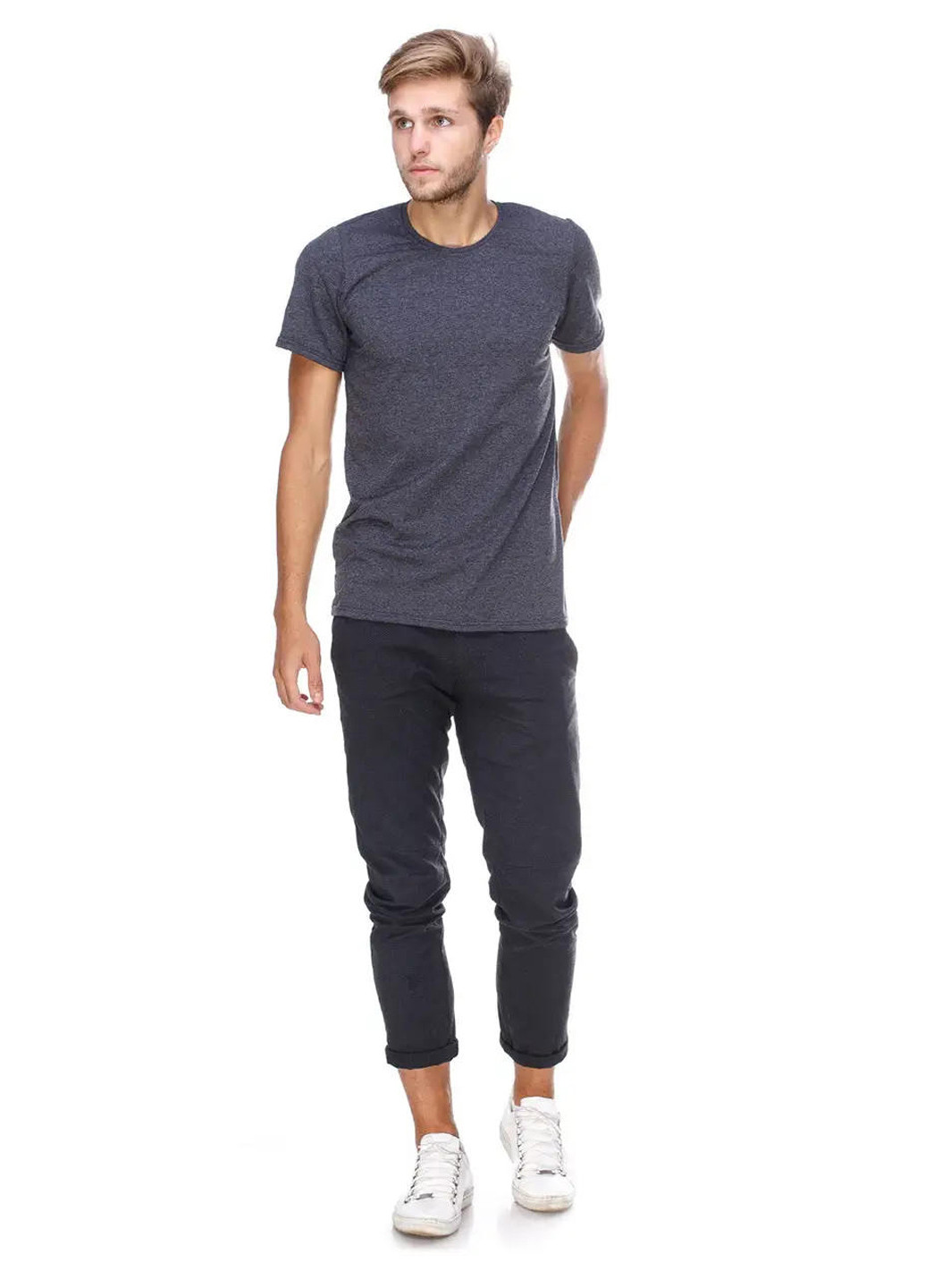 Темно-серая мужская футболка, круглое горло Sport Line