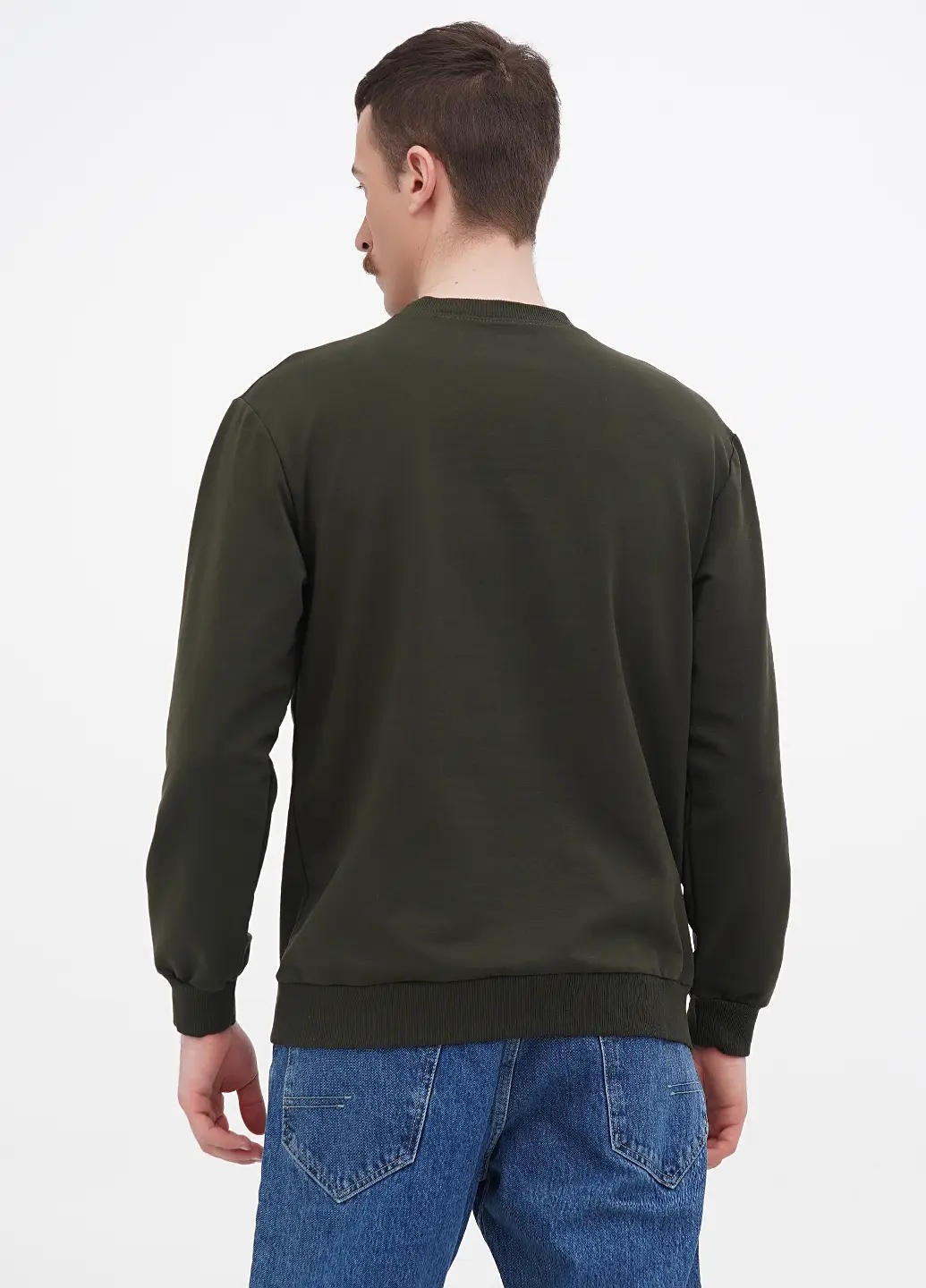 Хакі світшот чоловічий, тонкий Sport Line однотонний (260631450)