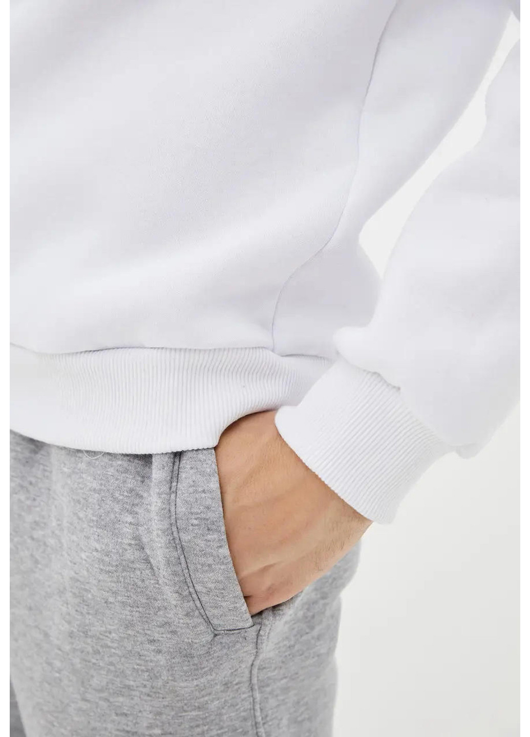 Білий чоловічий свіштот на флісі Sport Line однотонний (260631789)