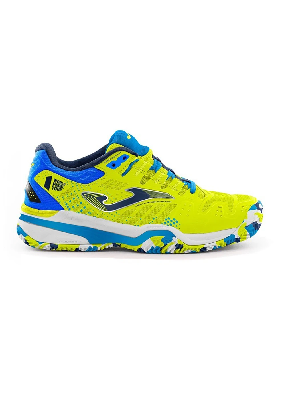 Блакитні осінні кросівки slam jr lime жовтий, блакитний Joma