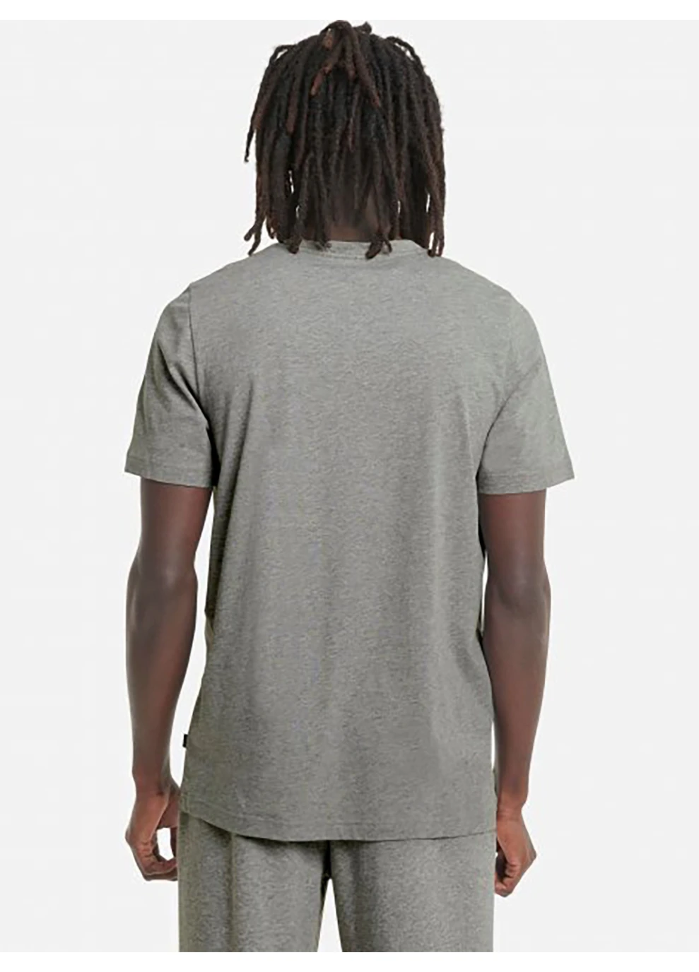 Сіра футболка ess v neck tee medium gray heather сірий Puma
