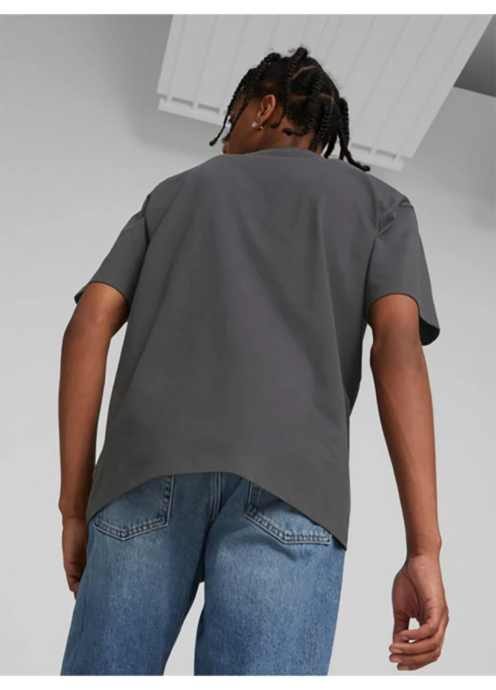 Серая футболка ess better graphic tee flat dark gray серый Puma