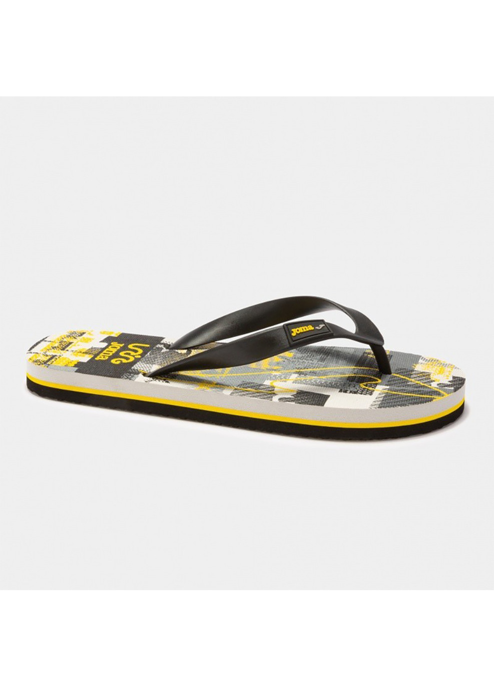 Черные спортивные шлепанцы s.wates men 2301 черный, жёлтый Joma