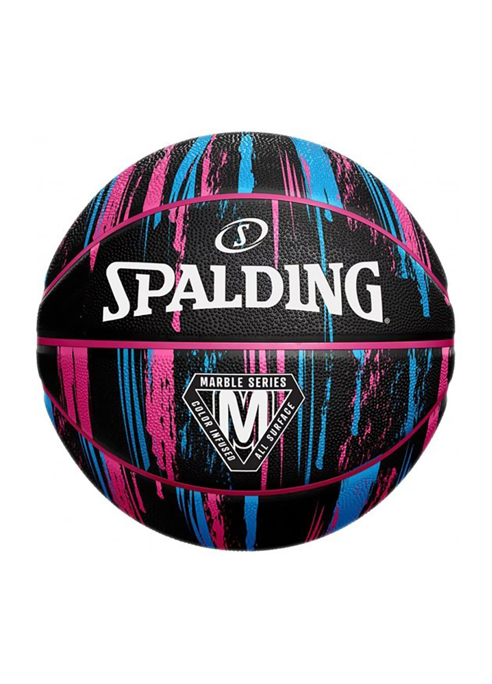 М'яч баскетбольний Marble Series блакитний, рожевий, чорний Spalding (260633222)