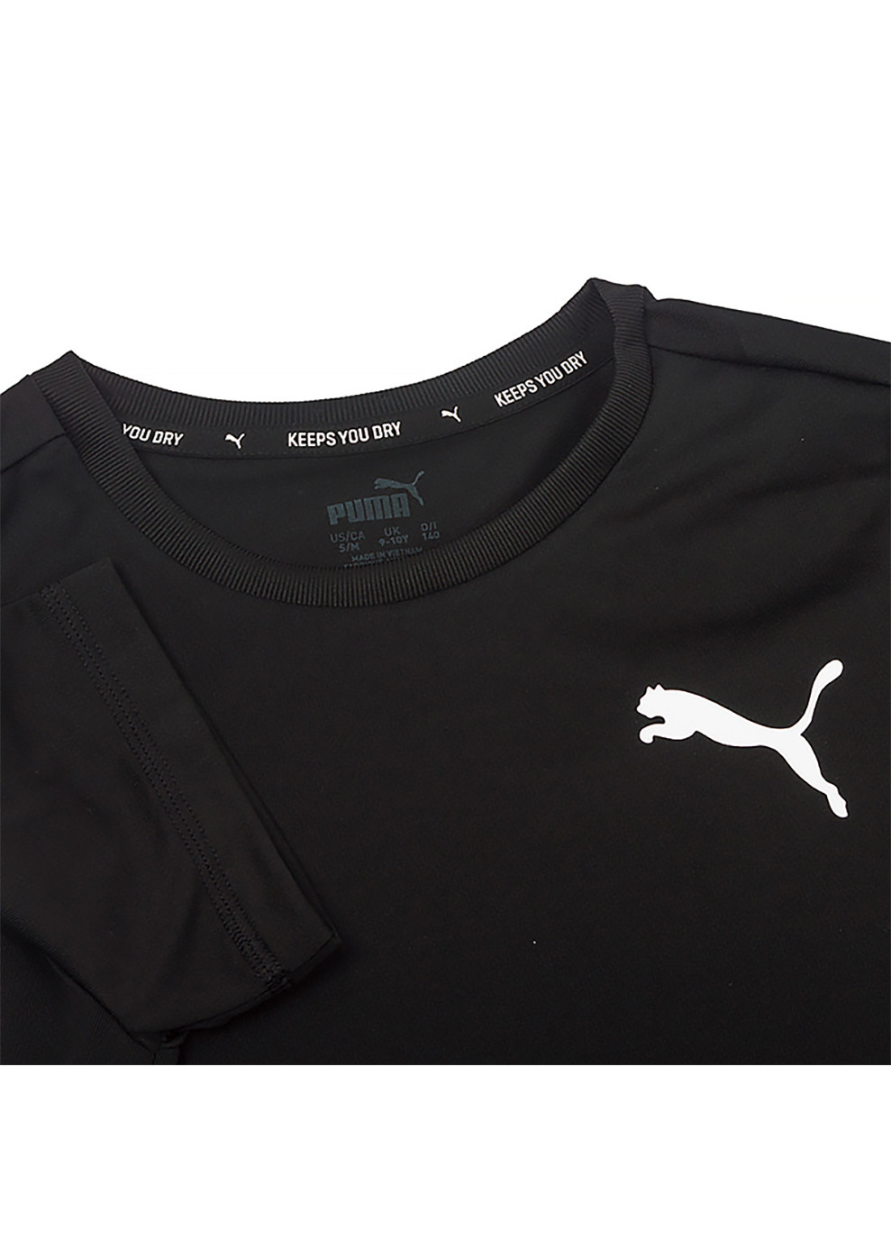 Черная демисезонная детская футболка active small logo tee черный Puma