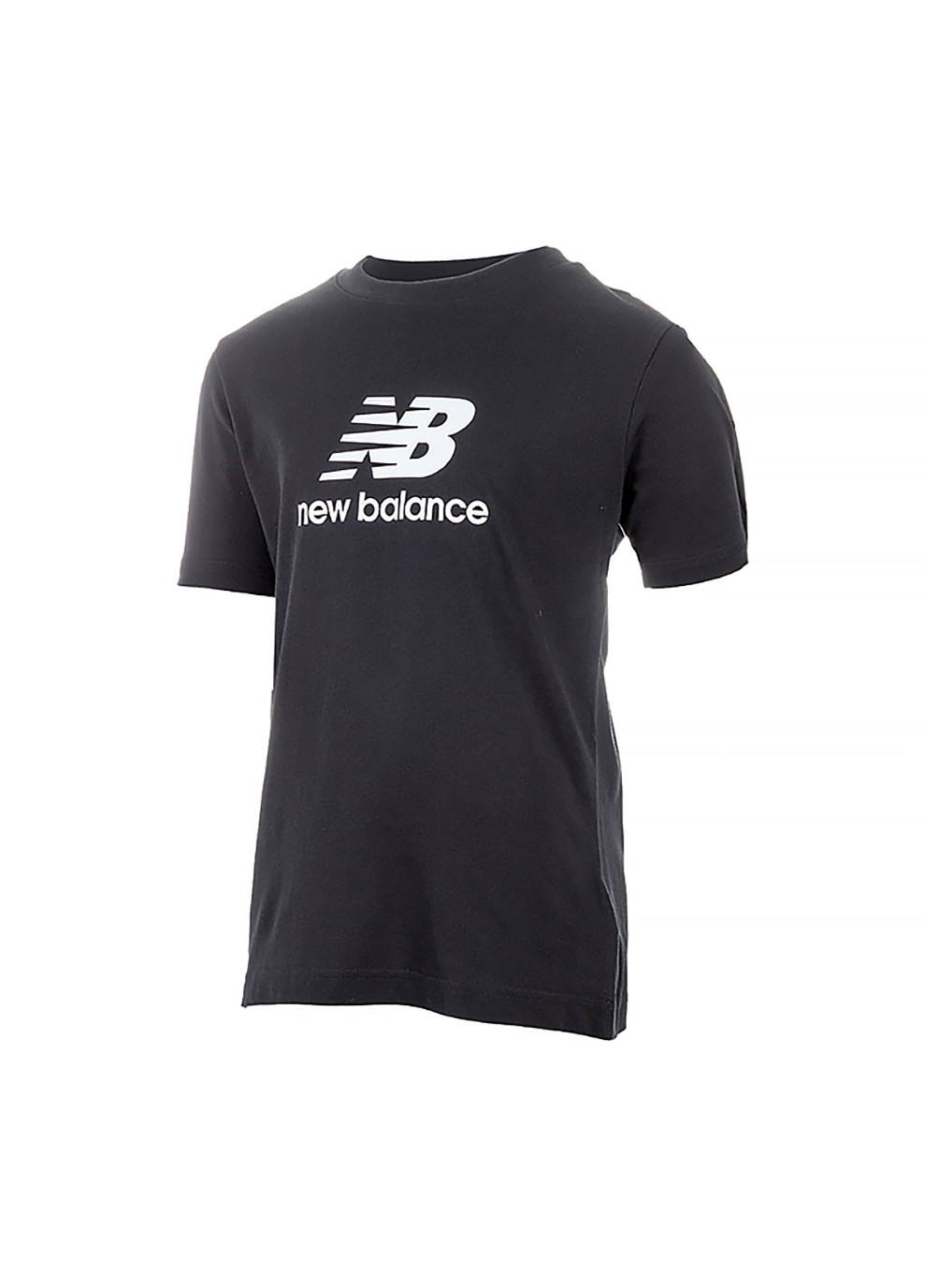 Чорна демісезонна дитяча футболка essentials stacked logo jersey чорний New Balance