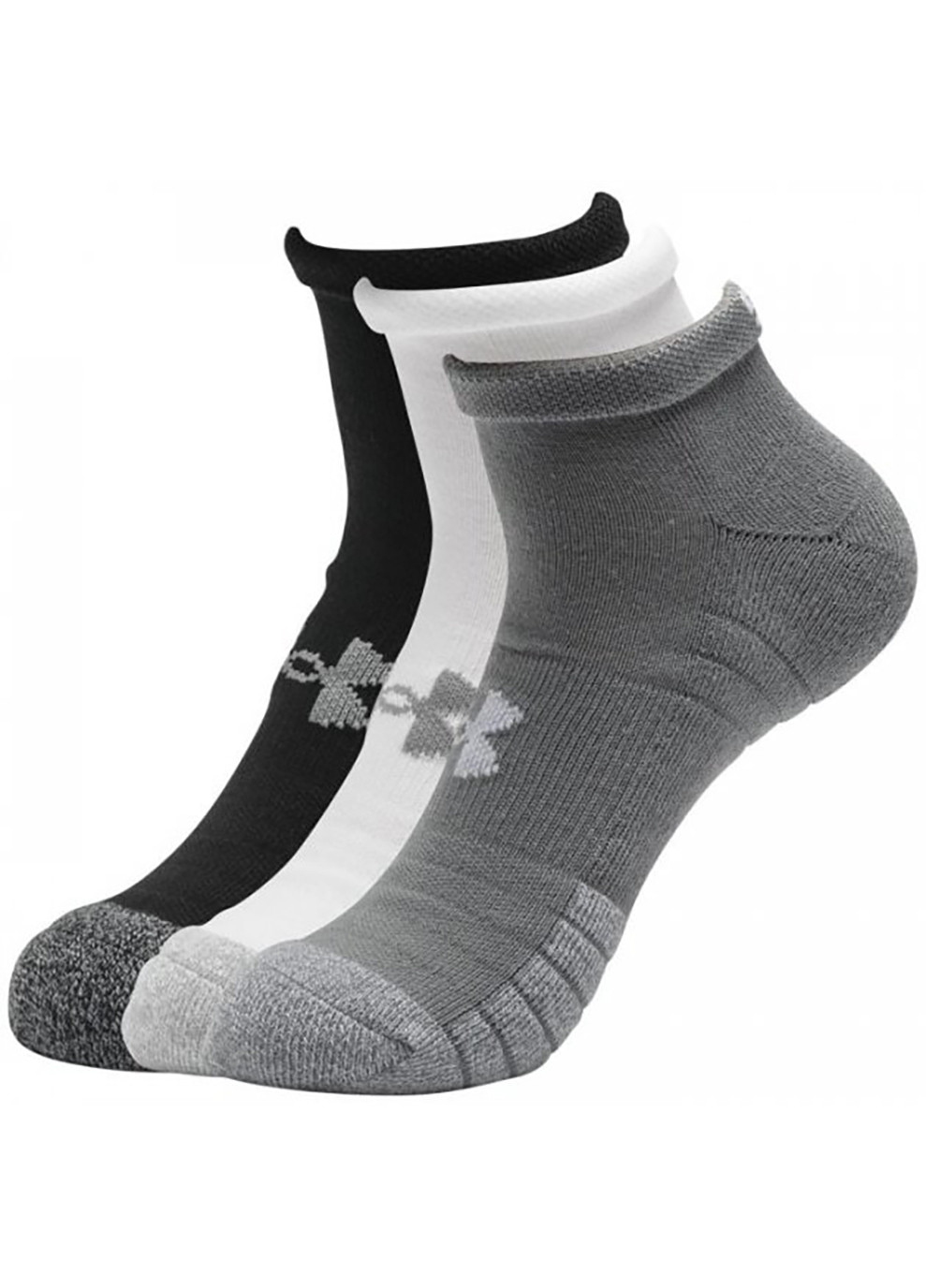 Шкарпетки UA Heatgear Low Cut 3pk Чорний Білий Сірий 3 пари Under Armour (260644255)