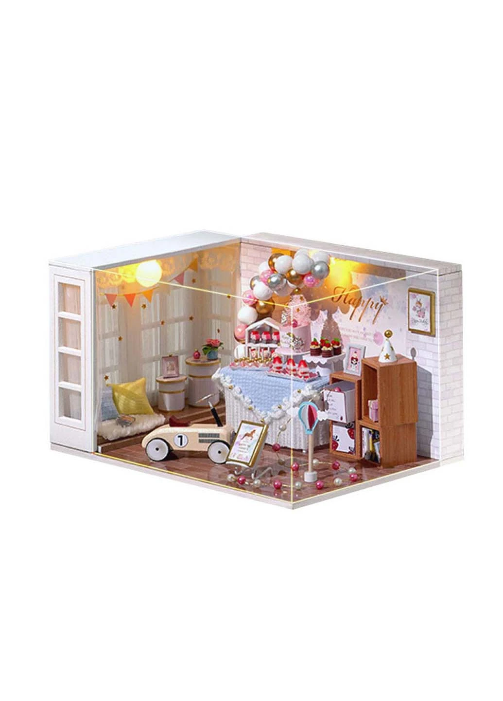 Кукольный дом конструктор DIY QT-010-B Happy Birthday Cute Room (260644038)