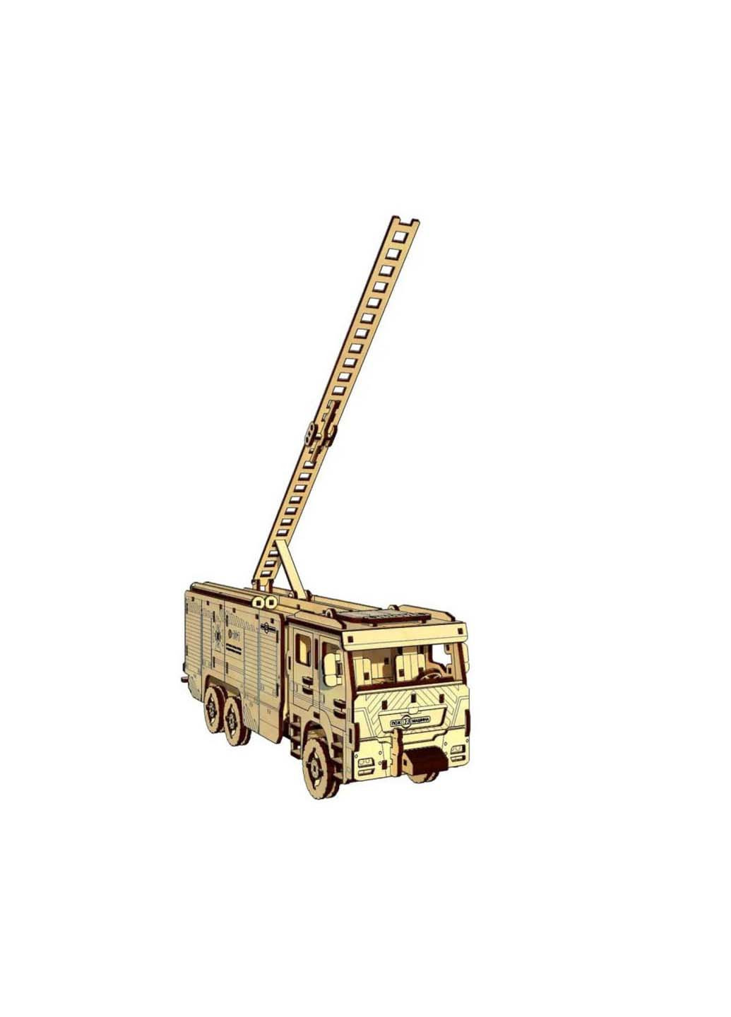 Дерев'яний конструктор "Пожежна машина" UPZ-008 206 деталей Pazly (260644078)