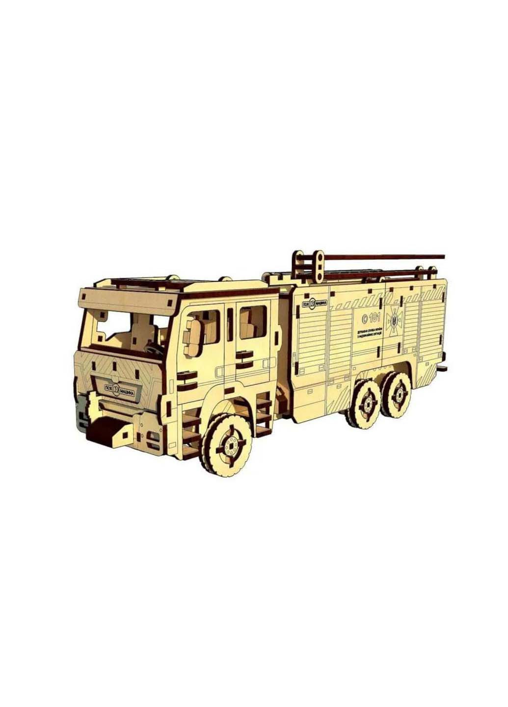 Дерев'яний конструктор "Пожежна машина" UPZ-008 206 деталей Pazly (260644078)