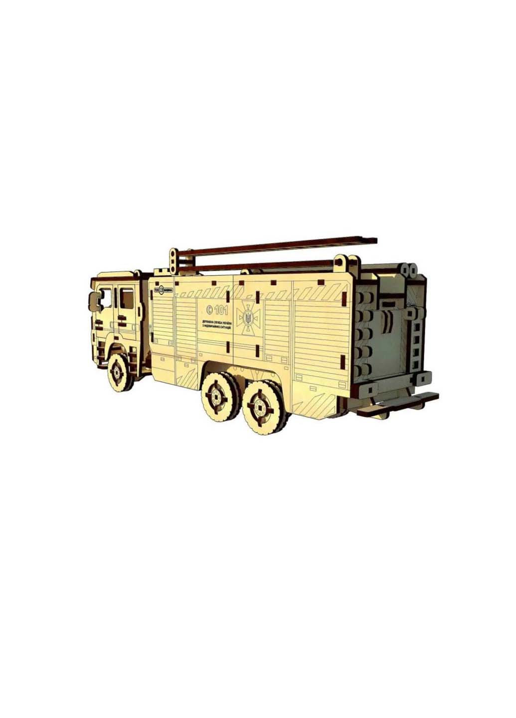 Дерев'яний конструктор "Пожежна машина" UPZ-008 206 деталей Pazly (260644078)