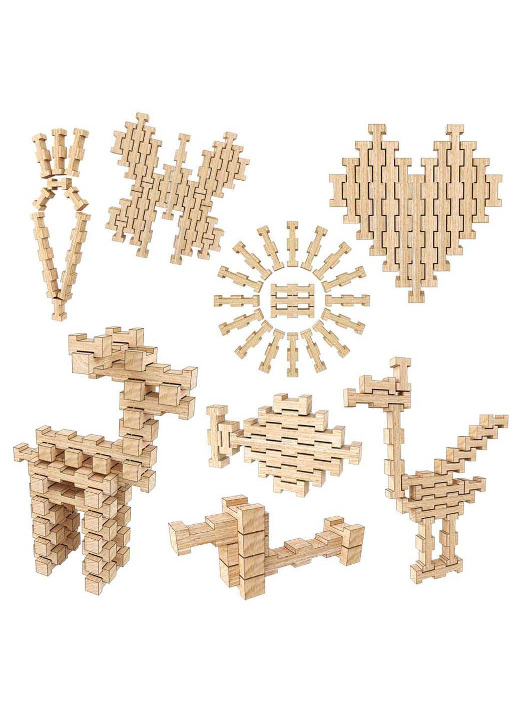 Дерев'яний конструктор "Фантазія" 900033 240 деталей Igroteco (260644083)