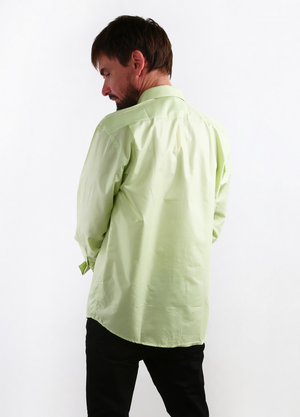 Салатовая кэжуал рубашка однотонная Victor