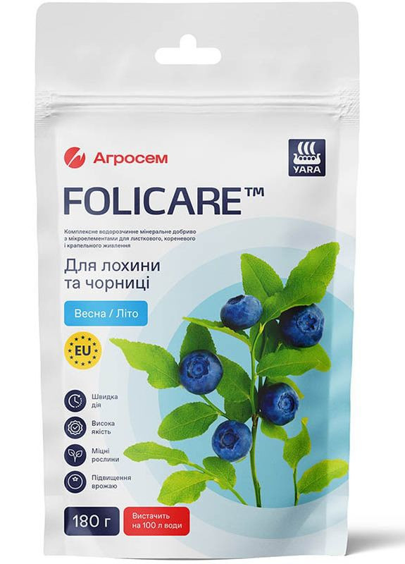 Удобрение для голубики и черники весна-лето Folicare 180 г Yara (260644581)