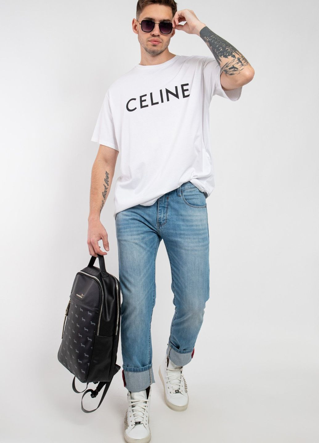 Біла футболка Celine