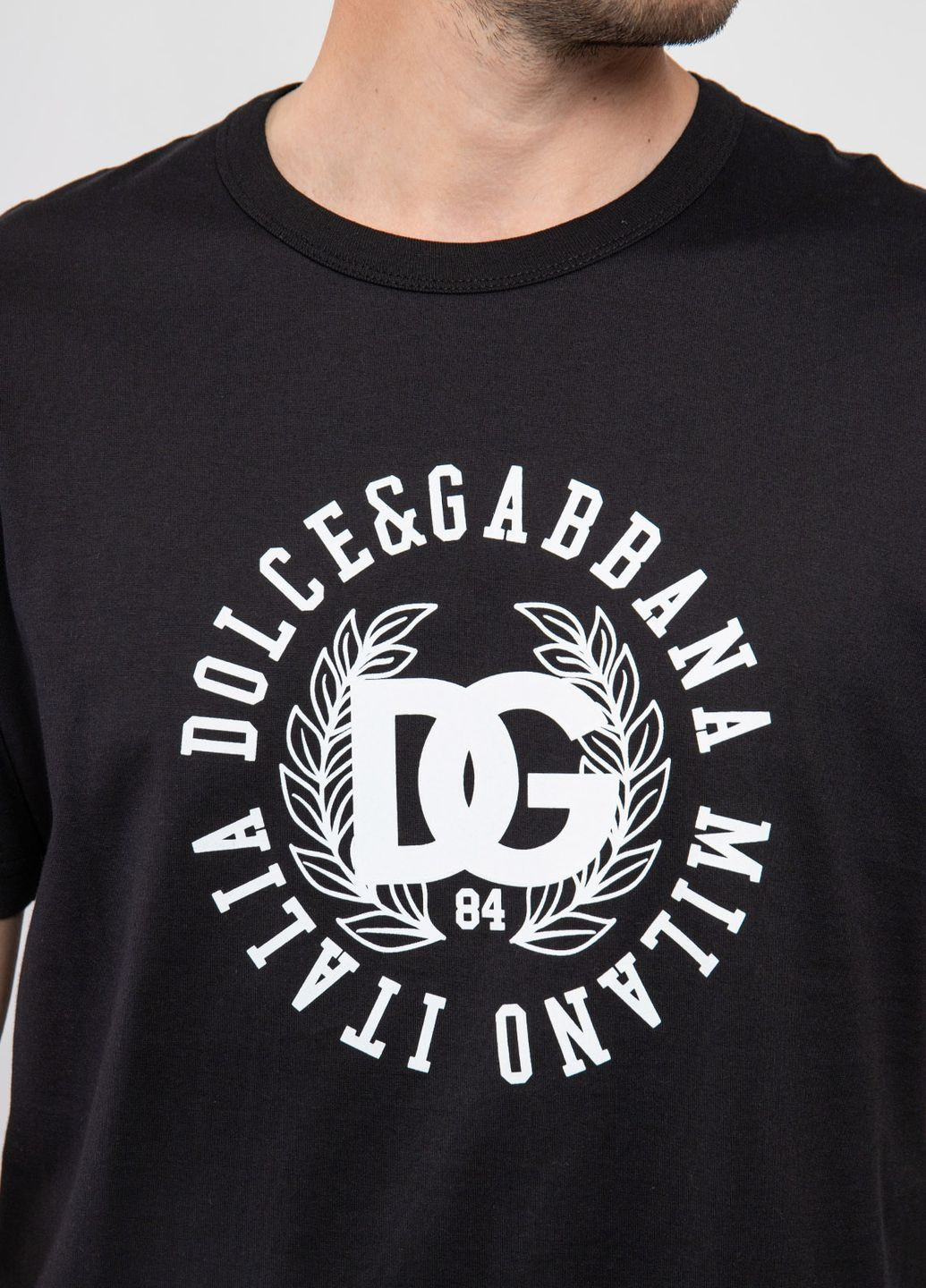 Черная черная футболка с логотипом Dolce & Gabbana