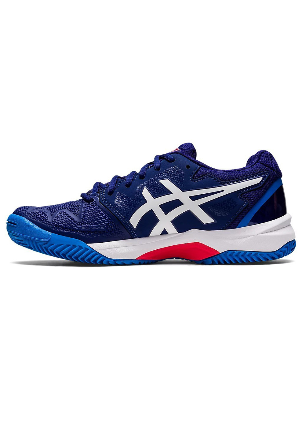 Синие демисезонные кроссовки gel-resolution 8 clay blue/white синий, белый Asics