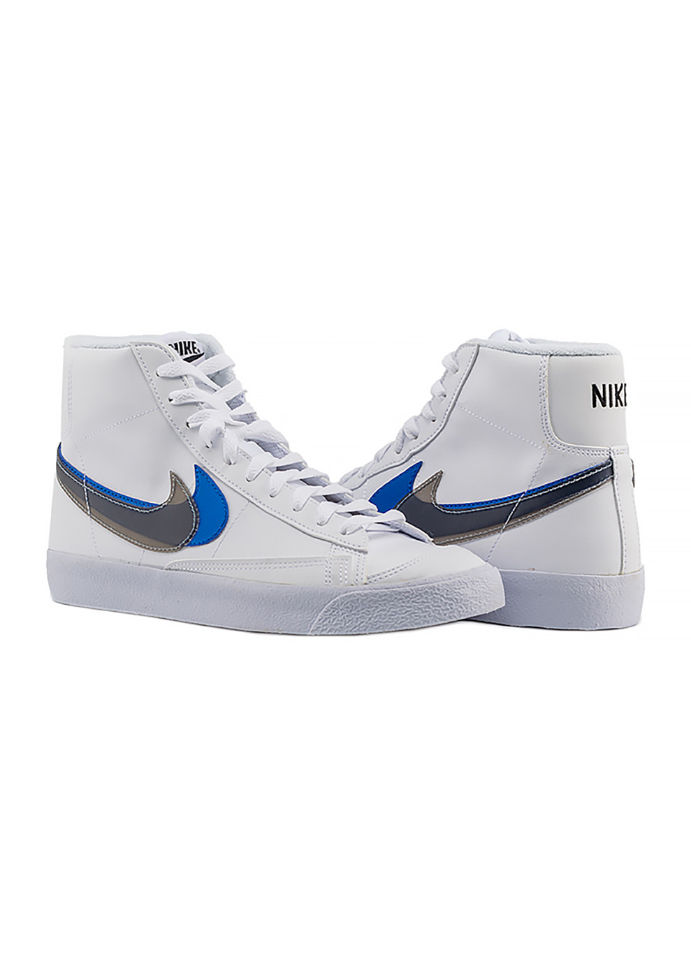 Белые демисезонные детские кроссовки blazer mid nn gs белый Nike