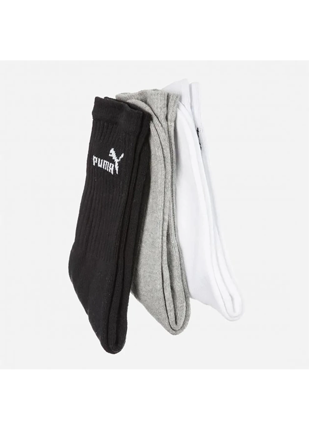 Білі набір шкарпеток sport sock 3 pack outlets white-grey-black білий сірий чорний 3 пари Puma однотонні (260659062)