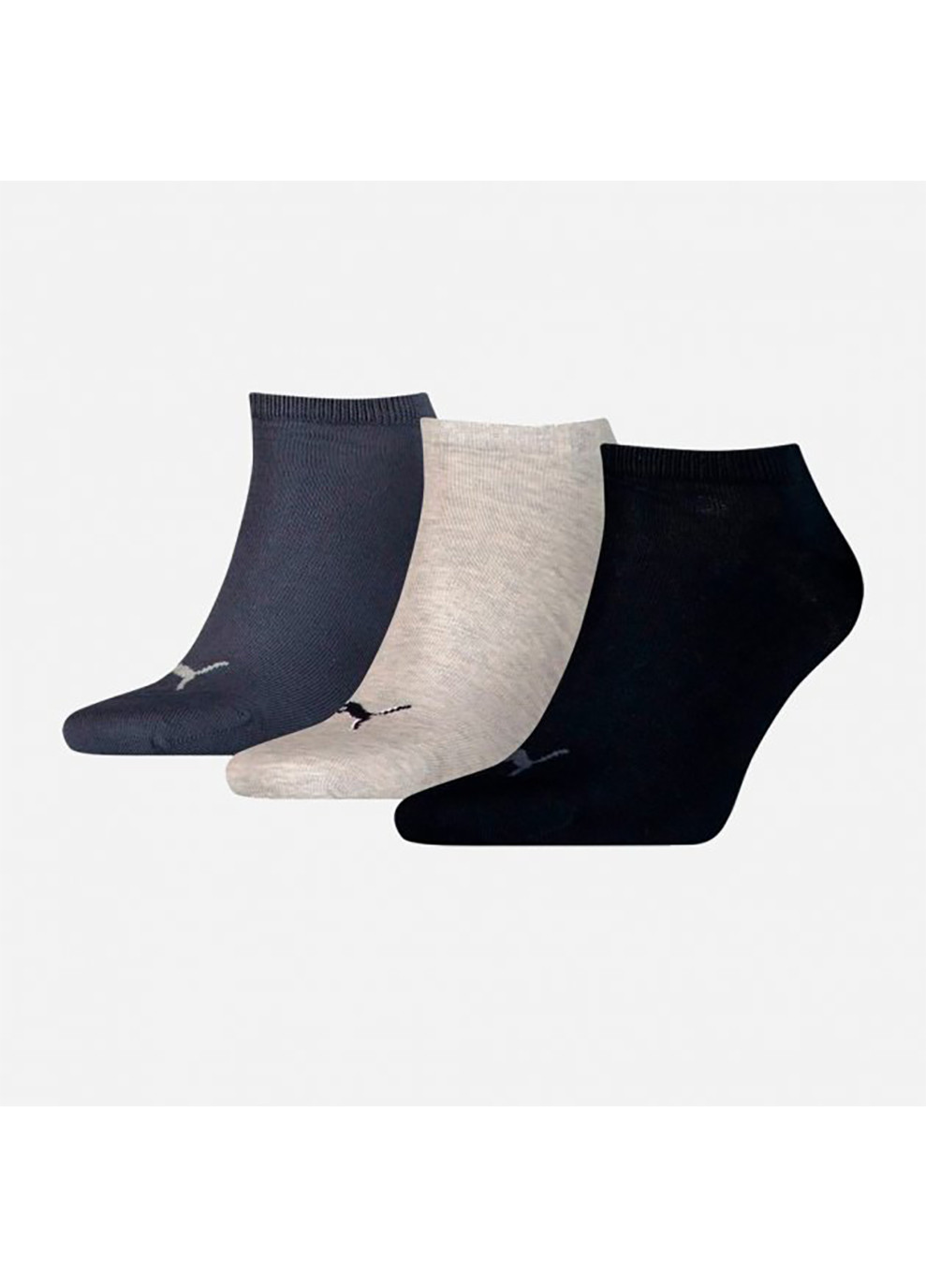 Набор носков Unisex Sneaker Plain 3p Navy/Grey/Nightshadow blue Серый Синий Черный 3 пары Puma (260632277)