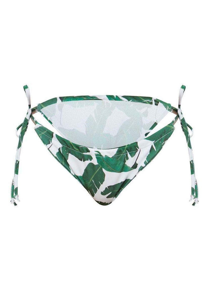 Зеленые купальные трусики с цветочным принтом PrettyLittleThing
