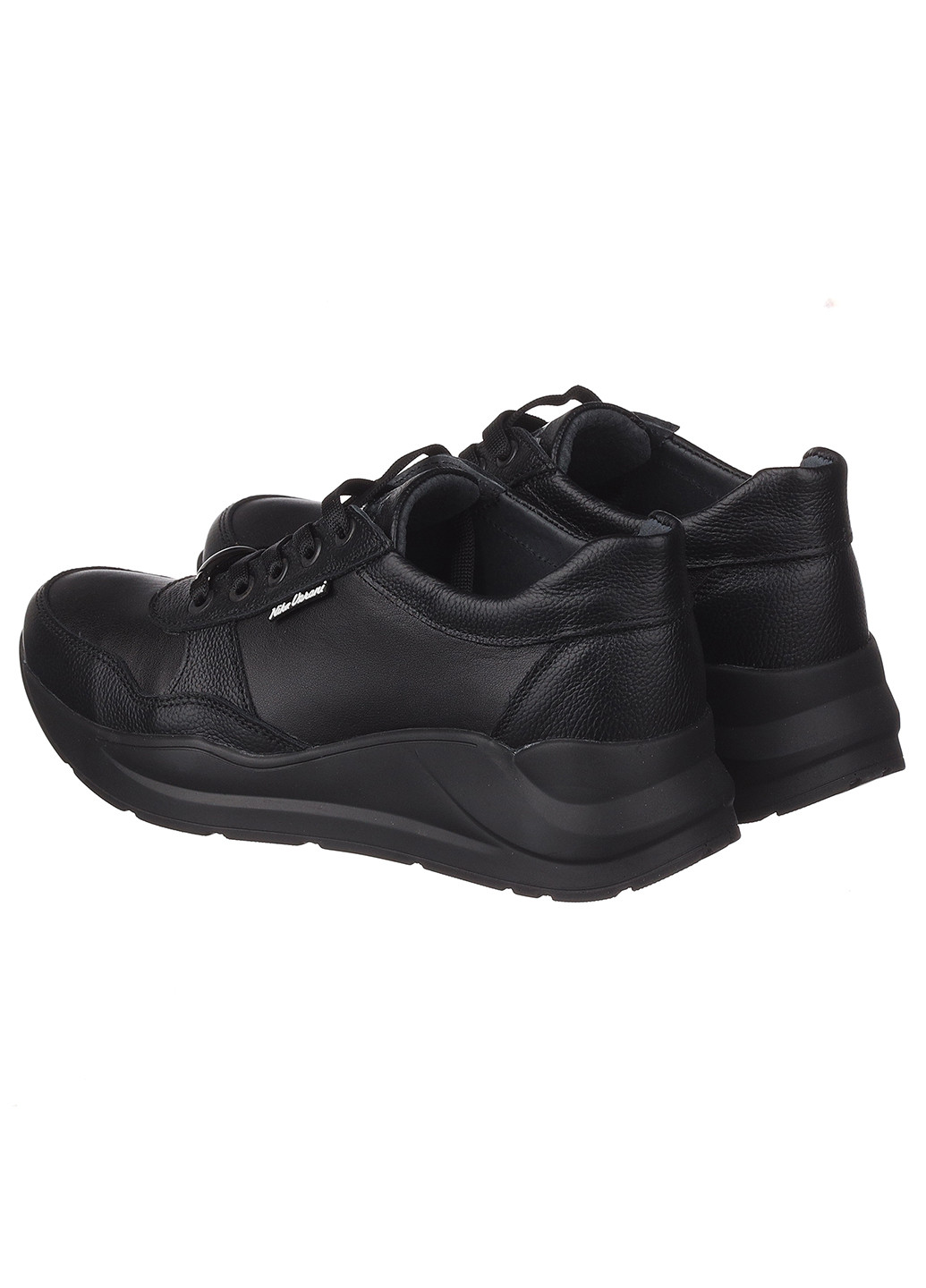 Черные демисезонные кожаные женские кроссовки 880 Nika Veroni
