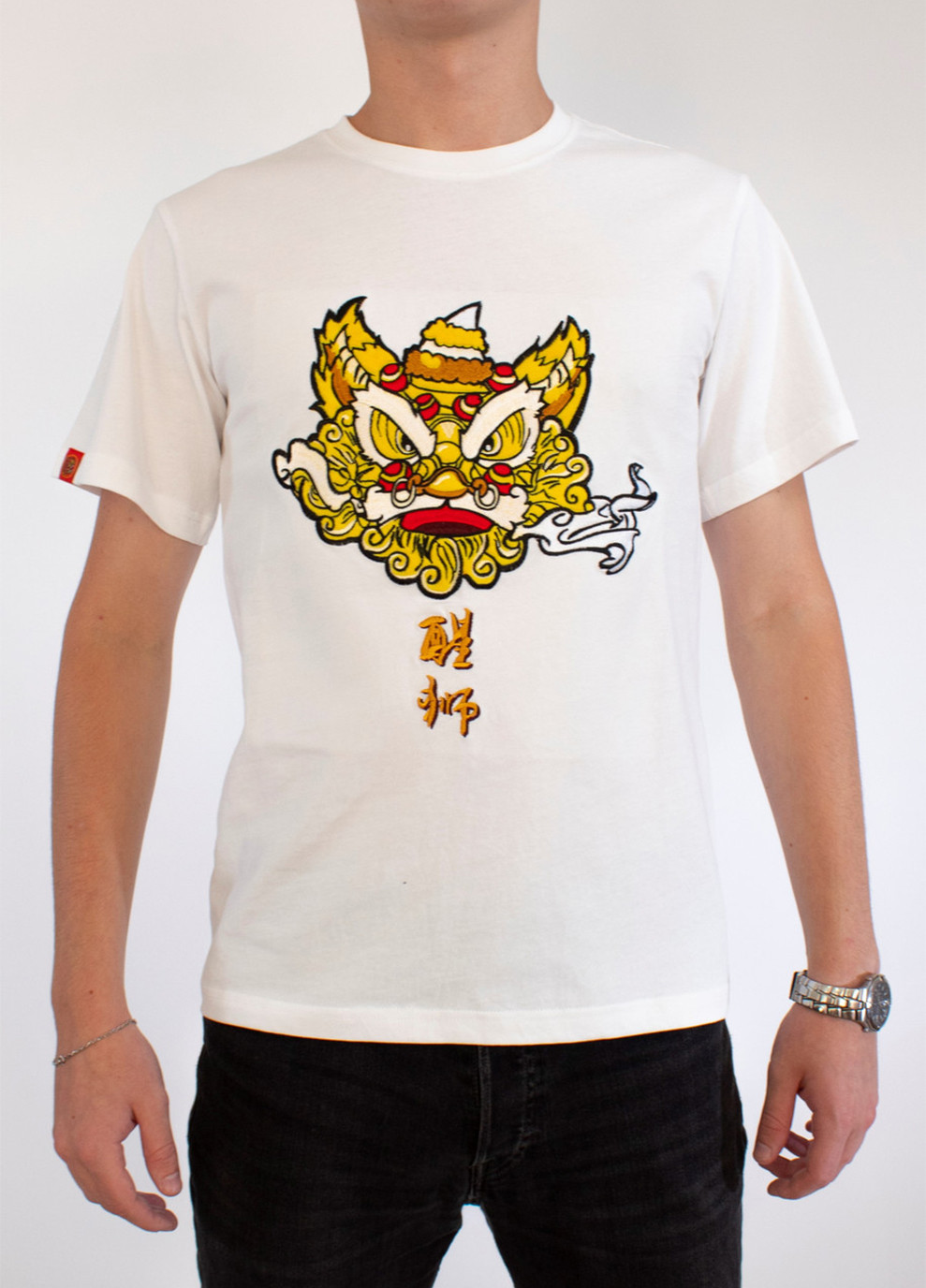 Белая мужская футболка golden dragon white m (28972293) No Brand
