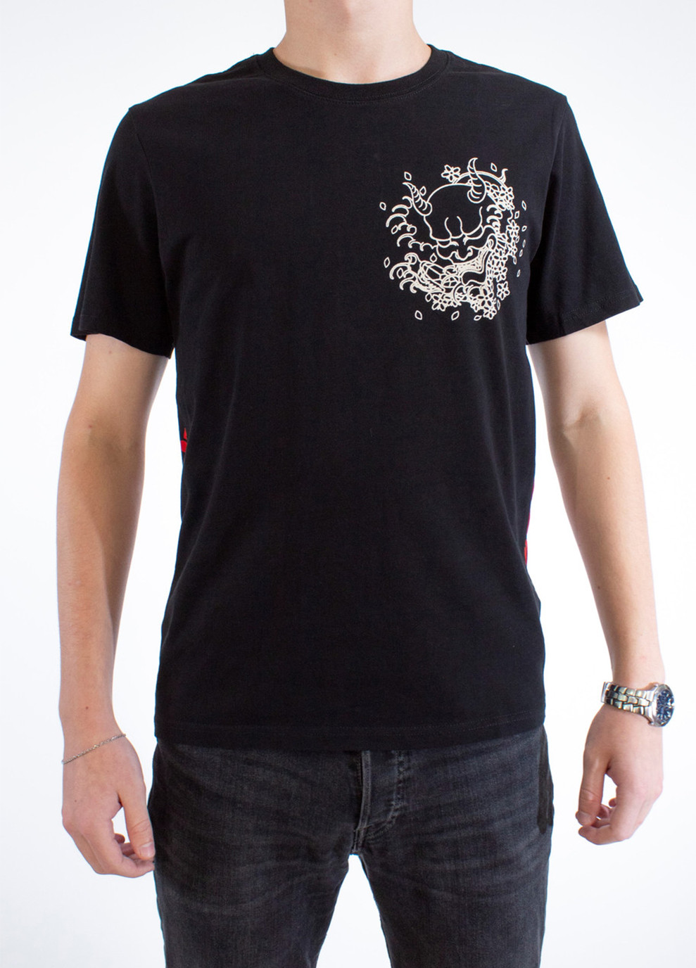 Черная мужская футболка hannya wisdom black l (28972387) No Brand