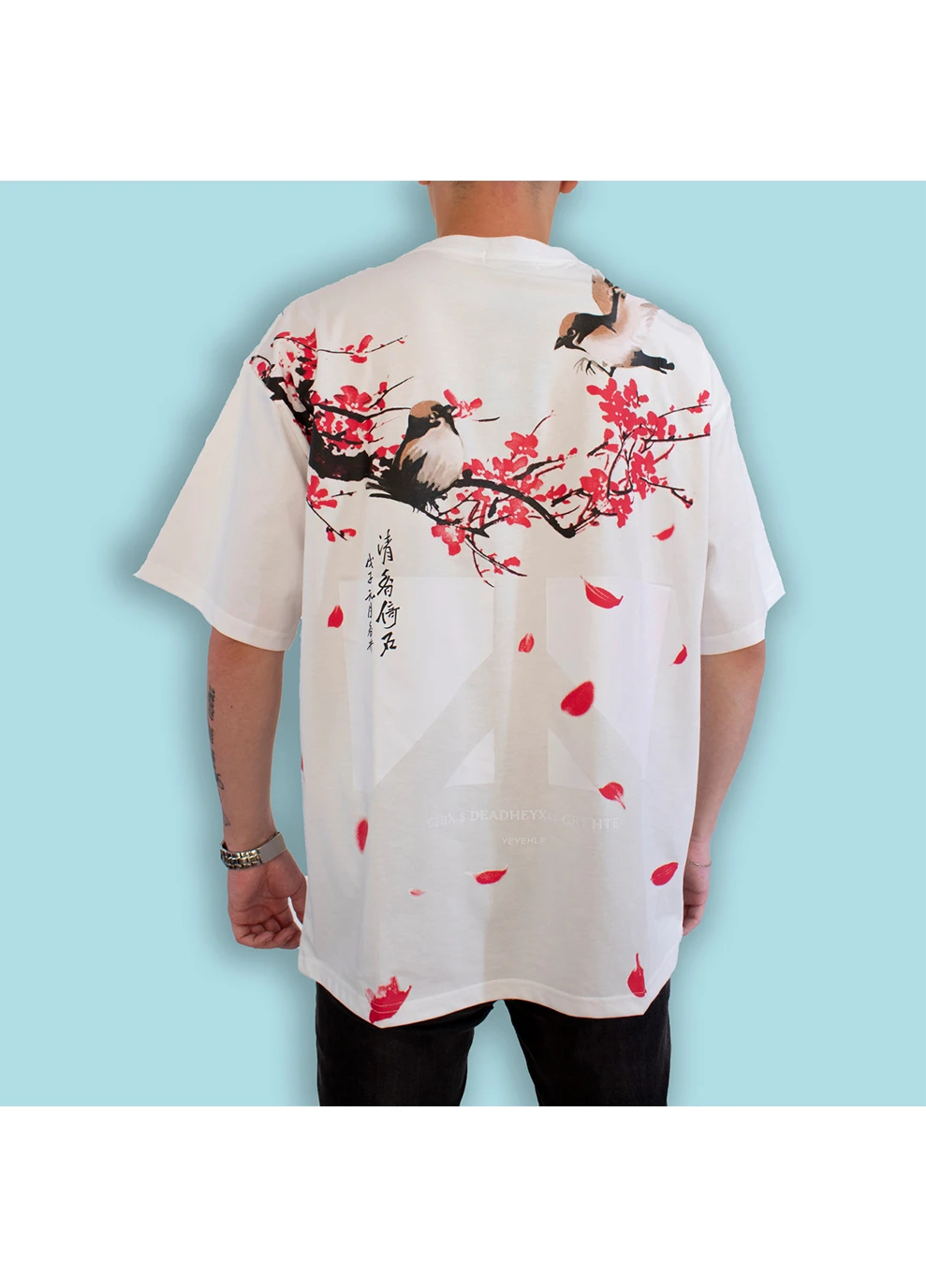 Біла чоловіча футболка cherry blossoms white xl (28972443) No Brand