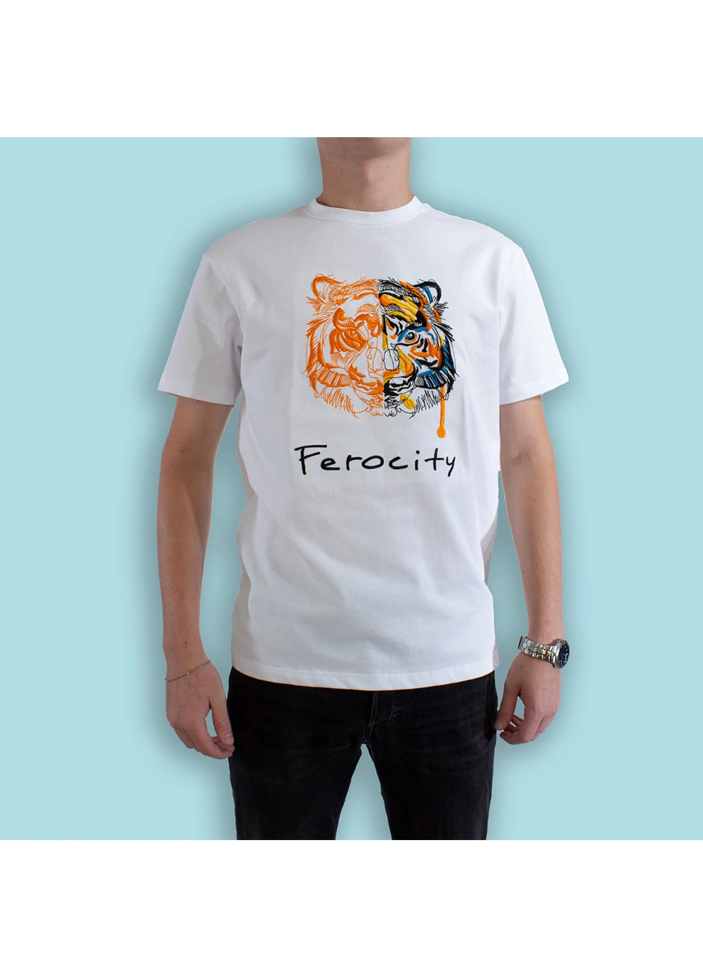 Біла чоловіча футболка wanding tiger white xl (28972366) No Brand