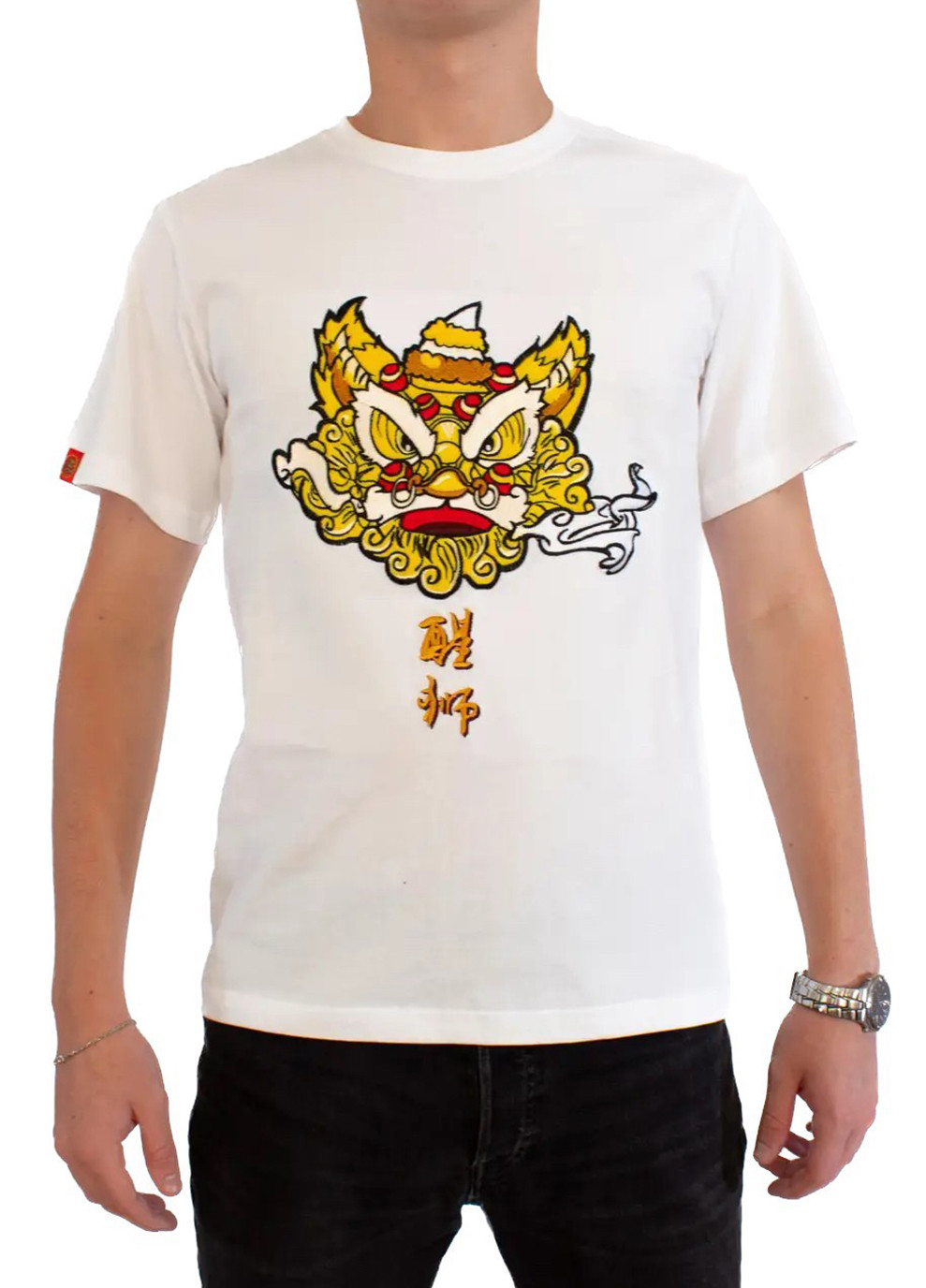 Біла чоловіча футболка golden dragon s white (28972292 s) No Brand