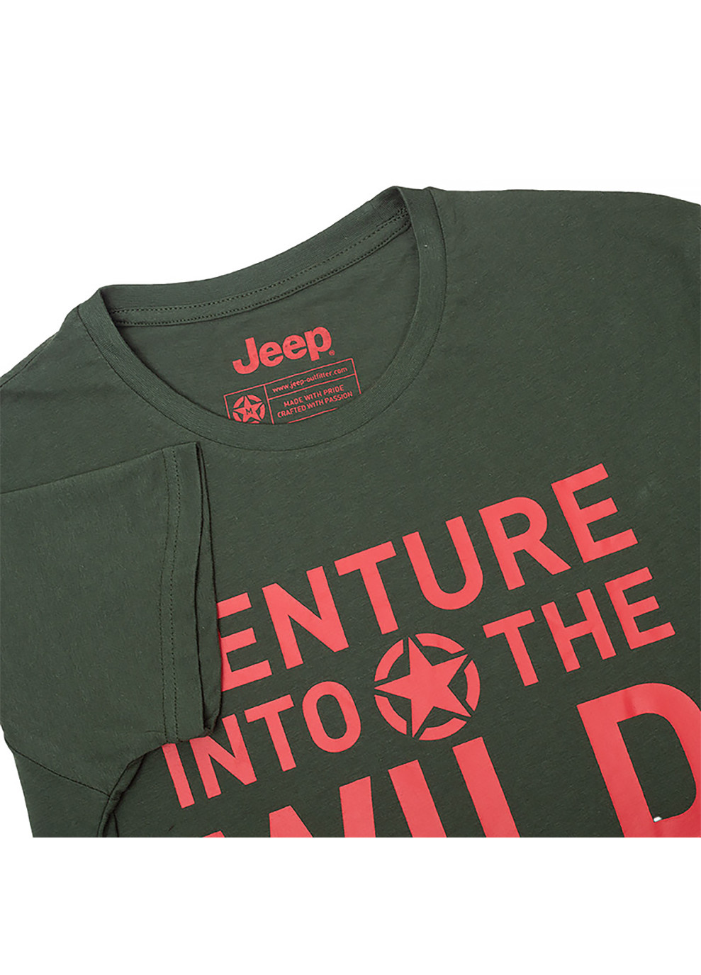 Хаки (оливковая) мужская футболка t-shirt venture into the wild хаки l (o102592-e848 l) Jeep