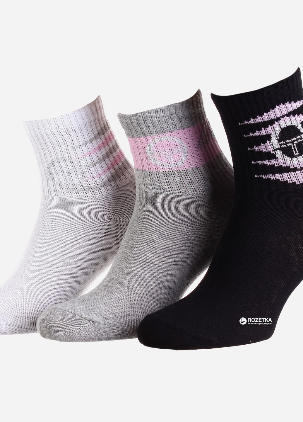 Шкарпетки 3-pack білий, сірий, чорний unisex 36-41 Sergio Tacchini (261766381)