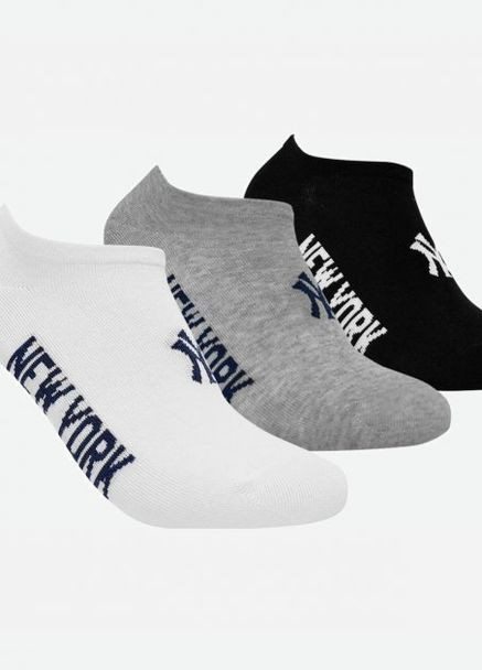 Носки 3 pk Sneaker черный, белый, серый unisex 35-38 New York Yankees (261765909)