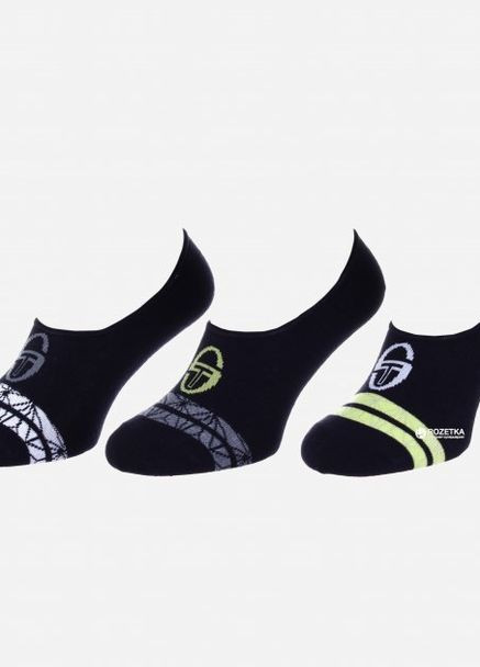 Шкарпетки 3-pack чорний, салатовий unisex 39-42 Sergio Tacchini (261766376)
