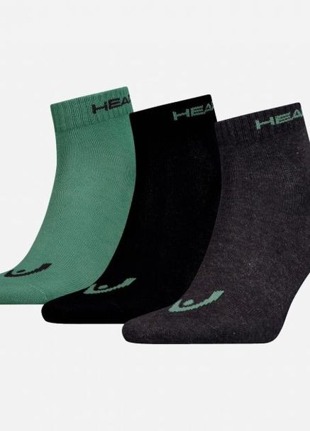 Шкарпетки QUARTER 3PPK UNISEX зелений, чорний unisex 35-38 Head (261766055)