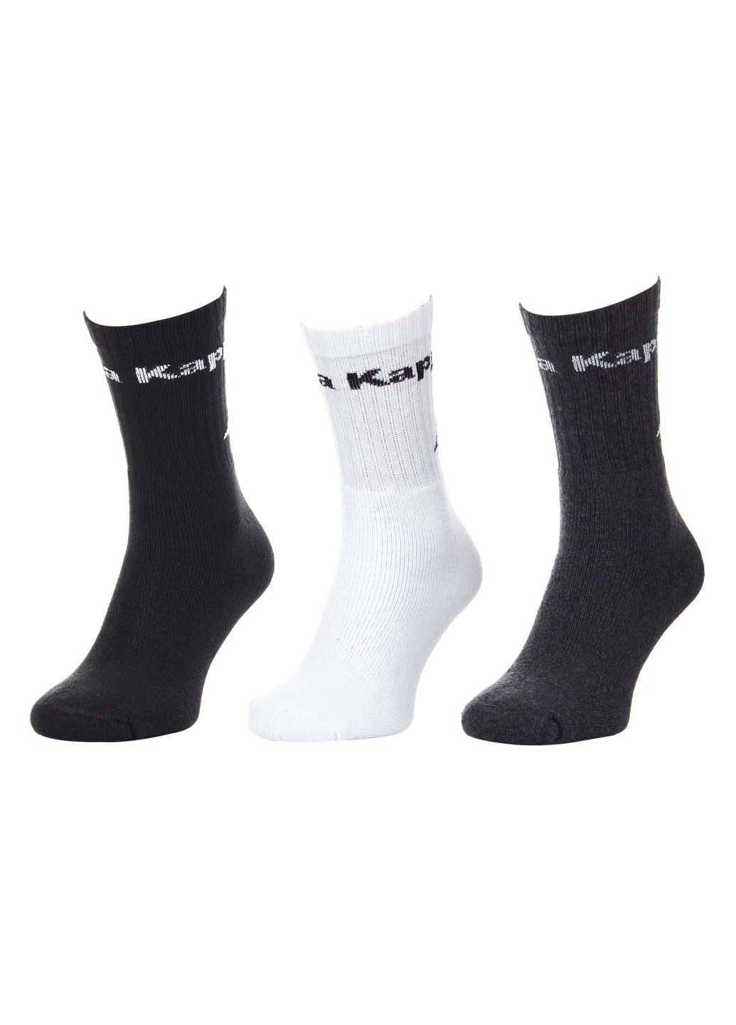 Носки Socks Logo Saboya 3PPK черный, белый, серый unisex 39-42 Kappa (261765889)