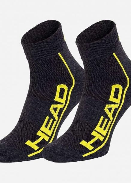 Шкарпетки PERFORMANCE QUARTER 2P UNISEX темно-сірий, жовтий unisex 39-42 Head (261765967)