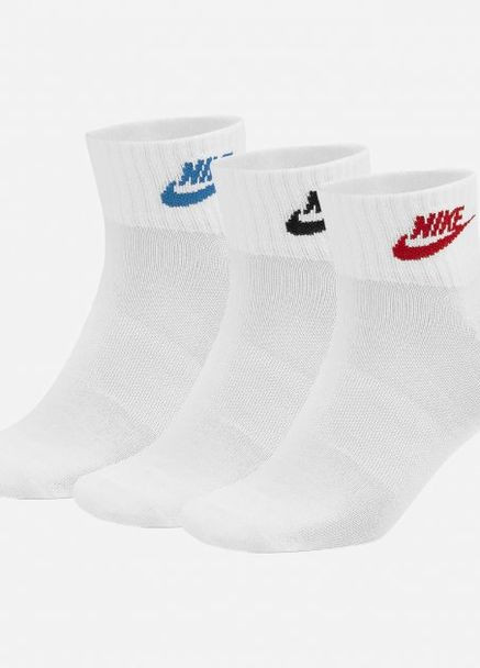 Шкарпетки U NK NSW EVERYDAY ESSENTIAL AN 3PR білий, мультиколор unisex 34-38 Nike (261766099)