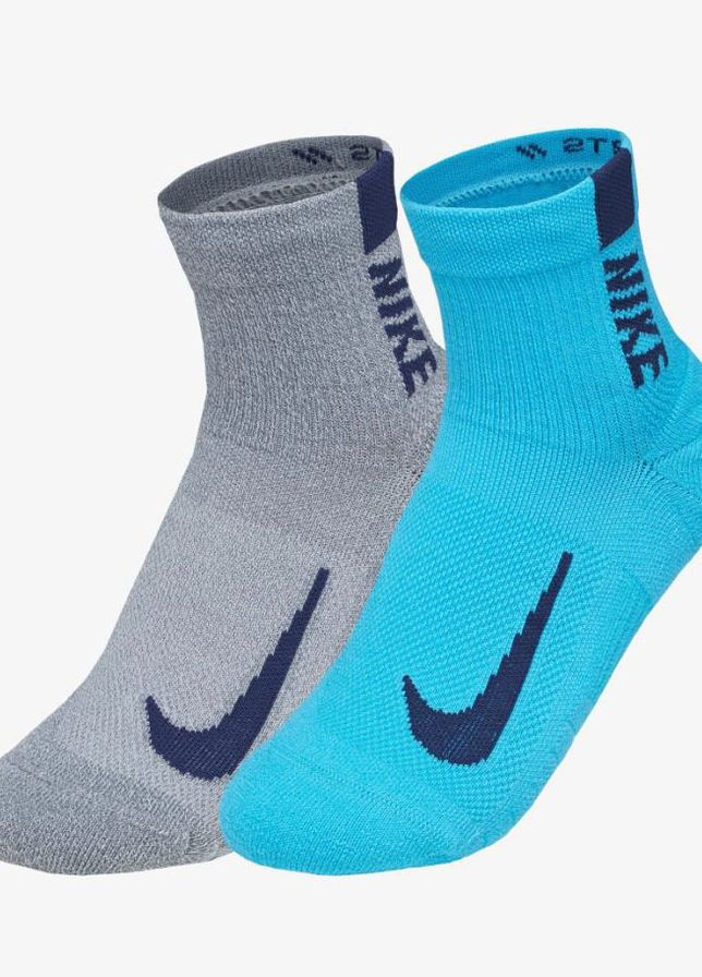 Шкарпетки U NK MLTPLIER ANKLE 2PR сірий, блакитний unisex 34-38 Nike (261766094)