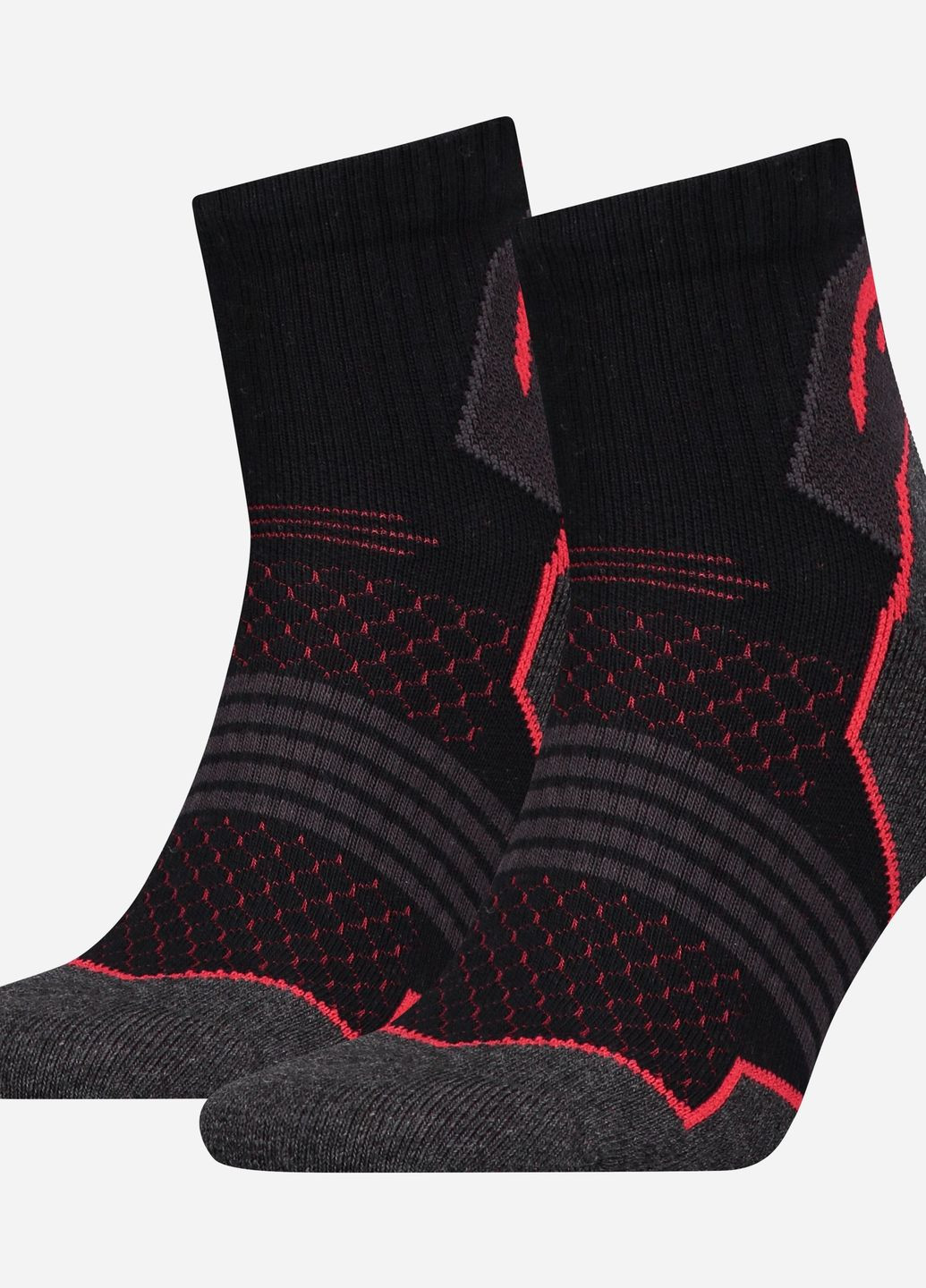 Чёрные носки hiking quarter 2ppk unisex черный, красный unisex 35-38 Head (261766043)