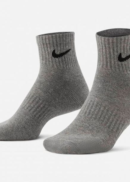 Шкарпетки U NK EVERYDAY CUSH ANKLE 3PR чорний, білий, сірий unisex 46-50 Nike (261766563)