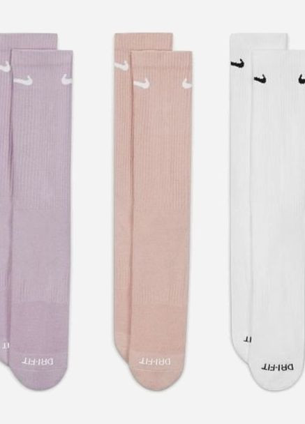 Шкарпетки U NK EVERYDAY PLUS CUSH CREW білий, рожевий, фіолетовий Unisex 42-46 Nike (261766092)