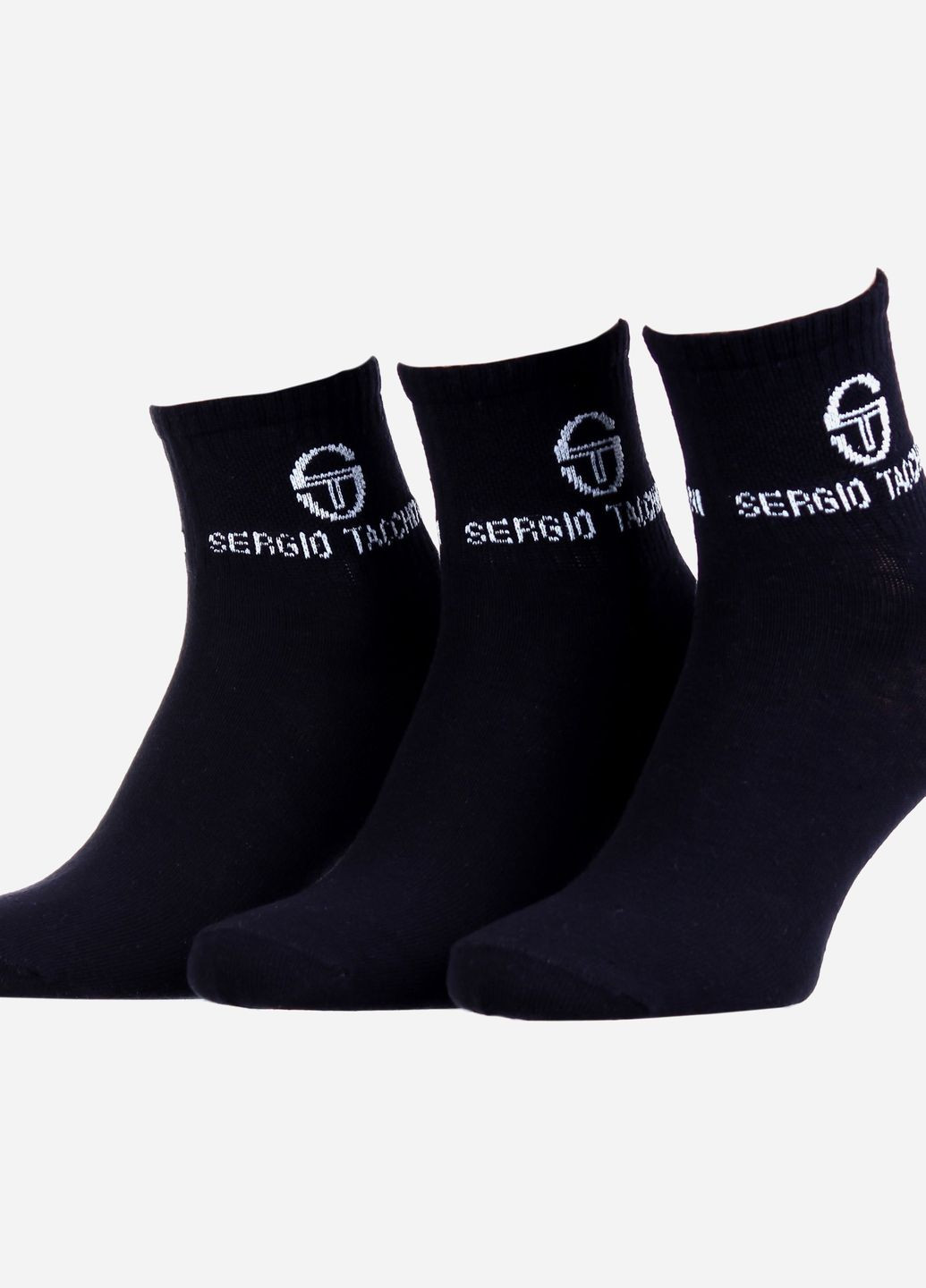 Чёрные носки 3-pack черный unisex 38-41 Sergio Tacchini (261765807)